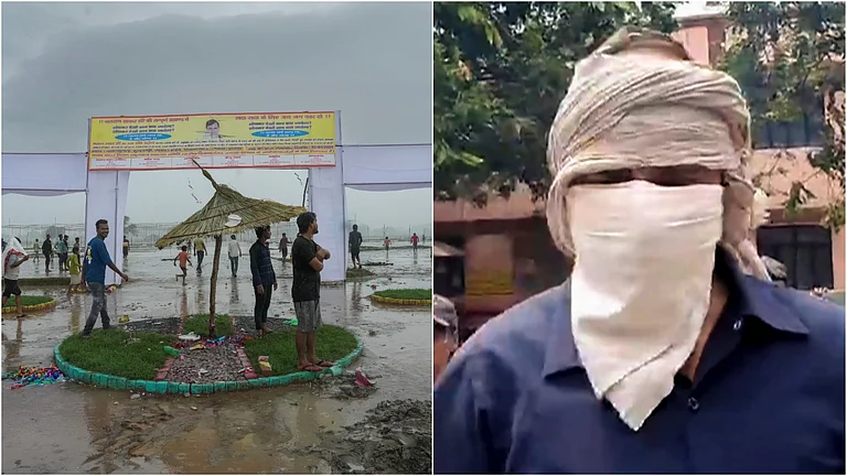 Hathras stampede accused Devprakash Madhukar (L). | - PTI